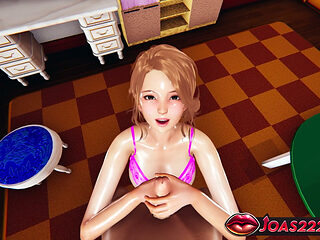Erina Stockings 3D Hentai - Handjob Stimulation, Free-Hands Blowjob, Titfuck Cumshot in Uncensored Animation