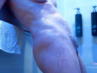 Blue Shower Orgasm