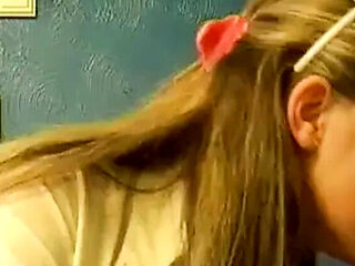 MILF Housekeeper in Uniform Gives Handjob and Cumshot at Sink