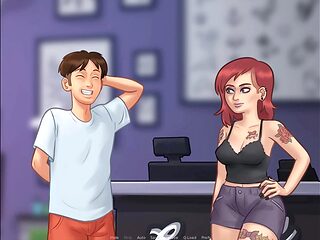 University summer adventures with big boobed students in Summertime Saga