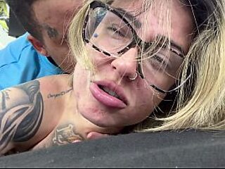 Nerdy virgin girl tries cock for the first time