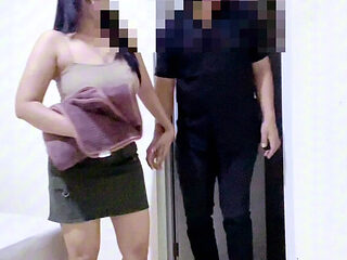 Hotel Receptionist Prank Turns Wild: Nadalyne Gets Rough Fucking and Creampie in Indonesian Homemade Sex