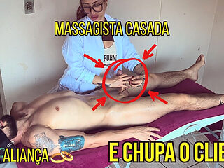 Married Masseuse Takes off Wedding Ring and Gag on Milk - Explosive Happy Ending Massage