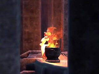 Lilith fucks hard her young sex slave in the dark castle