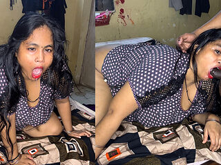 Desi Wife Gives Sloppy Spit Blowjob to Husband Real Indian Couple Oral Sex