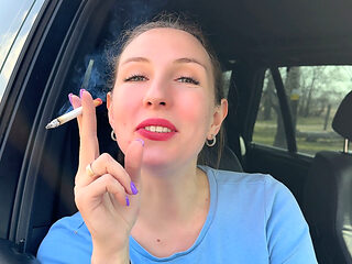 Red Lips Marlboro Smoke in Face & Sexy Striptease POV