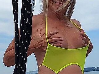 Granny Goes Swimming in a Sexy Swimsuit!