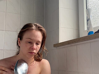 Teen with Perfect Body Showers