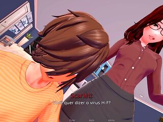 Anime porn, big tit milf handjob, horny milf