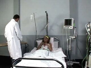 Hot teen gets creampied by her doctor in a hospital bed