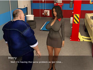 Project Hotwife - Gameplay - Roleplay - No Sex- Just Teasing - Merry Wearing Car Mechanic Dress and Teases Mechanic