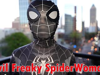 Braceface teen gets a creampie & huge facial in Spiderman cosplay