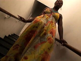 Horny construction worker fucks busty ebony babe with big tits and cums in her mouth