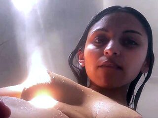 Sexy Latina Fingering in the Shower