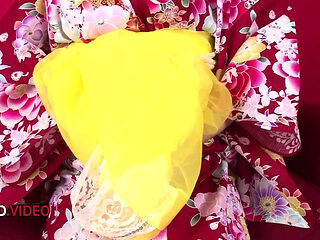 Chiharu Sizzles in Kimono with Sultry Japanese Blowjob Thrills and Hot Creampie Action