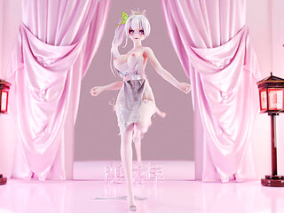 Weak Sound Erotic Suspender White Silk Underwear See-through Dress