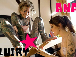 Goth Girl Anal Stretching with Big Toy - Skinny Teen Gets Her Tattooed Asshole Fucked Hard