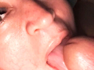 MILF Sucking and Sucking Cock Until It Comes on My Face I Masturbate in My Mouth and Swallow Milk