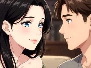 Stepsister cheats on boyfriend with stepbrother in steamy anime session