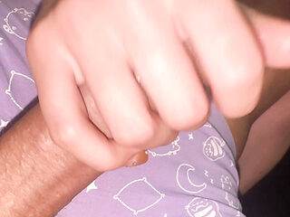 Jerk of My Virgin Stepbrother - His First Handjob He Is so Shy