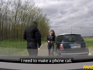 Fake Cop - Nerdy Perky Tit Driver Creampied by Cop