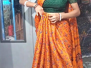 Tight Pussy Desi Bhabhi in Saree Fucked Hard by Devar in Hindi Audio