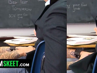 College nerd helps slut in exchange for pussy