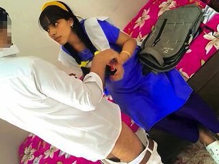 Big Cock Senior Fucking a Young Virgin Indian Student in Uniform