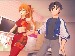 Neon Genesis Evangelion hentai adventure with cartoon sex action