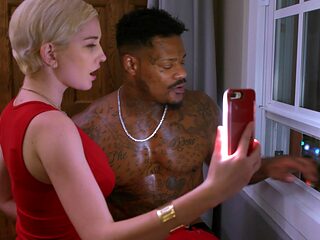 Blonde Skye Blue craves dark stud Jason in steamy interracial encounter