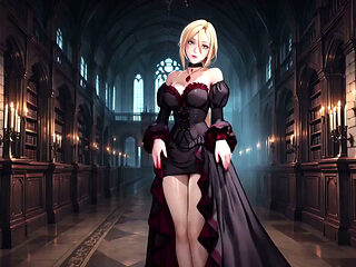 Gothic Lady in Black Velvet! Candles, One-legged Lifts & Wet Stockings?
