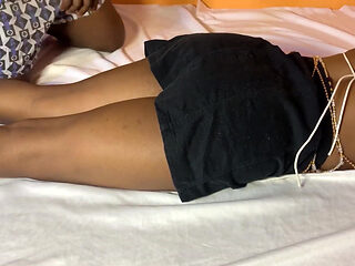 Found My African Stepsister on My Bed with Mini Skirt