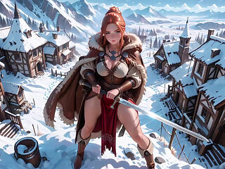 Forbidden Leather Armor Seduction in Medieval Village. Cold Queen Unzips Her Gear & Goes Wild!