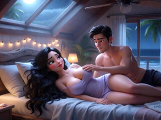 Stepmother's Secret Weekend Passion at the Beach Chalet (ai Generated)