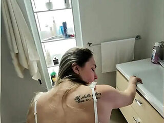 Stepmom Alina Rai Shower Fuck - Big Booty MILF Begs Stepson For Doggystyle Sex