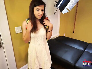 Petite Redhead Teen Katie Walls Gagging On Hard Cock For A Deep Throat Cum Swallow