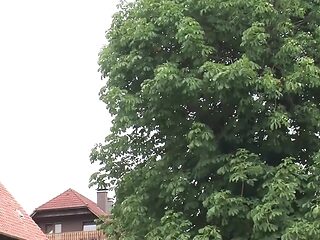 German outdoor granny gets her cougar pussy licked and fucked