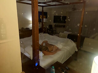 Share a room on vacation with horny stepmom