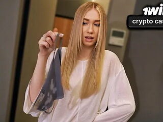 Hot Milf Caught Stepson Jerking on Her Panties Sees Huge Cock & Begs Creampie!