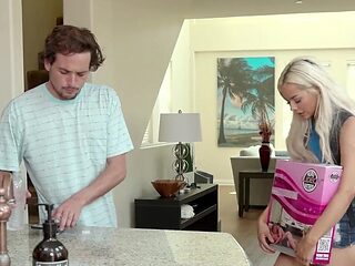 Oily masseuse seducing a hot guy with her wet hole