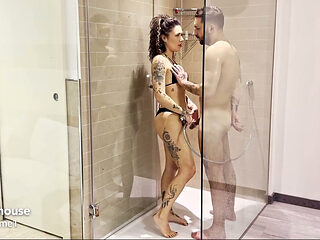 Massage with a Happy Ending in the Shower and Jacuzzi