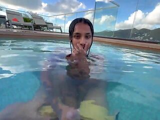 Yasmina Khan Big-chested Indian Gives an Epic Blowage in the Public Motel Pool (alexa flexy, arachu, blackzilla, brandy renee, sinatra monroe)