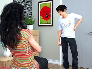 Busty brunette MILF dominates with a strapon in animated 3D adventure