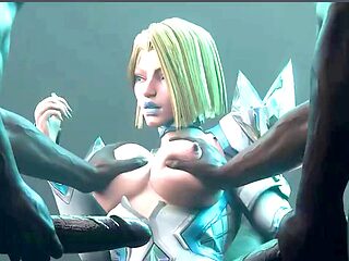 Thicc babe with big natural tits in a wild animated fantasy