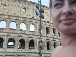 Picked up in Rome! Risky Villa Sex with No panties MILF. Massive Creampie Finish