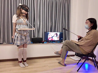 Hs021-an Asian Girl in School Uniform Was Disciplined