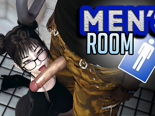 Men's Room. Asian Woman Wanted to Swallow a Stranger's Big Black Cock in the Toilet After Urinating. Emptie41