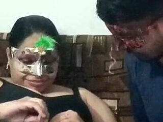 Masked Desi Group Orgy Wild Kiss Boobs Play in Masquerade Party Homemade Fun