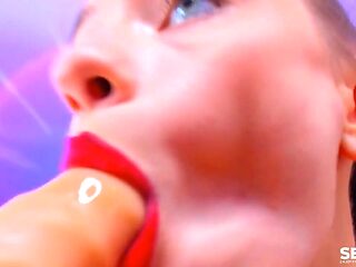 Crazy Honey Fellate Her Fake penis With Passion