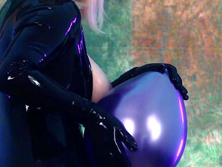 Air balloon fetish video rubber POV